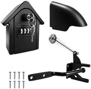 Keyless Heavy Duty Gate Latch, Two-Way Passage Steel Lock Fits Wood Fence & PVC Gate, All Weather Outdoor Rustproof Security Latch