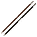 Hy School Leather Show Cane With Silver Caps Brown