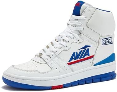 Avia 830 Men's Basketball Shoes, Retro High Top Sneakers for Men Indoor or Outdoor, Street or Court Size 7 to 16, White/Navy Blue/Red, 9.5 Women/8 Men