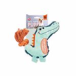 BarkButler x FOFOS Puppy Teething Squeaky Toy Alligator Dog Toy - Blue, Multi-Material, Squeaky Dog Toys, Ideal Puppy Toys for All Breeds of X-Small - Small Size (0-10kgs)