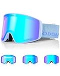 Odoland Photochromic Ski Goggles for Sunny and Cloudy Days, Anti-Fog OTG UV400 Protection Cylinder Snowboard Goggles for Adult Men Women Youth, Helmet Compatible for Skiing Snowboard AA