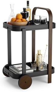 Umbra Bellwood Bar Serving Cart, Black/Walnut, 53 x 44 x 80 cm