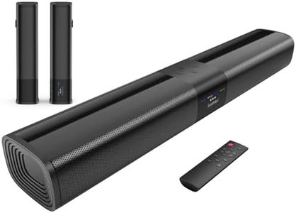 Sound Bar for Smart TV, 2 in 1 Detachable Home Audio Soundbar Speaker,20” Sound Bar for TV with Optical/AUX/HDMI-ARC/Bluetooth Connection for PC/Gaming/Projectors, Wall Mountable