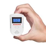 Carbon Monoxide Detector, Carbon Monoxide Alarm, Detector with LED Display (PPM Value Visible at All Times) and 85 dB Audible and Visual Alarm.