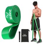 Slovic Green Resistance Bands for Workout for Men and Women (1 Year Warranty) Resistance Band Set & Exercise Band for Home Gym Fitness Pull Up Band & Toning Band 100% Natural and Unbreakable Rubber