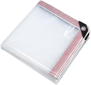 ZYCKWXS Clear Tarp Waterproof with Grommets,Clear Vinyl Tarps Plastic Cover,Outdoor Clear Curtains Shed Cloth for Patio Enclosure Gardening Chicken Coop (T-6‘x6’)