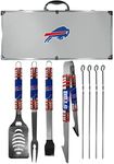 NFL Siskiyou Sports Fan Shop Buffalo Bills Steel Tailgater BBQ Set w/Case 8 piece Gray