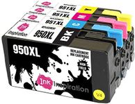 INK INSPIRATION® Replacement for HP 950XL HP 951XL 950 951 XL Ink Cartridges 4-Pack, Use with HP OfficeJet Pro 8600 8610 8620 8100 251dw 276dw 8615 8616 8625 8630 8640 8660, Black/Cyan/Magenta/Yellow