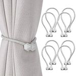 8 PCS Magnetic Curtain Tiebacks, European Style Convenient Drape Tie Backs, Decorative Drape Tie Backs Holdback Holder for Window Draperies, No Tools Required for Christmas Home Holiday Décor