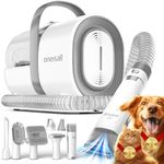 oneisall Dog Grooming Vacuum, Pet Grooming Vacuum with Clipper Nail Grinder, 1.5L Dust Cup Dog deshedding Vacuum Brush with 7 Tools for Shedding Pet Hair, Home Cleaning（Grey）