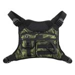 DEYACE Chest Bag for Men, Tactical Inspired Sports Utility Chest Pack, EDC Pouch Bag with Built-in Phone Holder for Workouts, Running, Cycling, Green