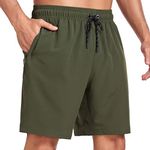 Flytop Mens Swim Trunks Quick Dry Board Shorts with Zipper Pockets Bathing Suit, A01-army Green, X-Large