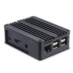 Akasa Pi | Raspberry Pi 3 Case | Fanless Passive Cooling | Black Pi Case | Pure Aluminium Heatsink | Thermal Kit | Compatible with Raspberry Pi 3 Pi 2 Pi Model B+ Asus Tinker Board S | A-RA03-M1B