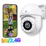 SYMYNELEC 5GHz/2.4GHz Outdoor Security Camera, 2K 4MP WiFi Mini Corded Electric Camera Exterieur with 360° AI Human Motion Detection Tracking Spotlight Night Vision Siren Alarm 2-Way Talk Alexa