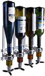 4 Bottle Wall Mounted Liquor Dispenser Bar Butler Bracket Solo Optic Spirit Wine Beer Alcohol Bottle Beverage Stand Revolving Nozzle Drinkware Set