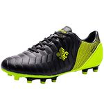 Boys Girls Football Boots FG/AG Teenager Soccer Athletics Training Shoes Indoor Outdoor Sports Sneakers for Unisex Kids Black FG 2.5 UK