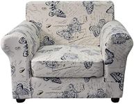 KRFOONN 2 Piece Chair Covers Printed Sofa Covers Couch Covers Washable Armchair Sofa Couch Slipcover Furniture Protector with Elastic Bottom for Living Room (Armchair, 04)