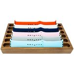 Walnut Watch Band Display Organizer - Wooden Strap Holder Portfolio - Compatible With All Apple Watch Bands 38mm, 42mm and 44mm (6, Walnut)