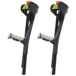 BQKOZFIN 1 Pair (2 Units) Folding Forearm Crutches for Adults, Ergonomic Handle with Comfy Grip, Lightweight Adjustable Arm Crutch with Non-Slip Base for Walking, Black