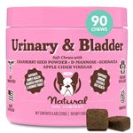 Natural dog Company Cranberry Supplement for Dogs - Urinary & Bladder Support for Dogs - D-Mannose for Dogs Promotes Bladder Health - Turkey Flavor - Dog UTI Incontinence Supplement - 90 Soft Chews