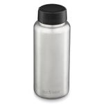 Klean Kanteen Wide Water Bottle – Wide Loop Cap, Stainless Steel – 40 oz, Brushed Stainless