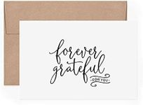 Bliss Collections Thank You Cards with Envelopes, All-Occasion Thank You Cards for Weddings, Bridal Showers, Baby Showers, Birthdays, Parties and Special Events 4"x6", Pack of 25, Forever Grateful