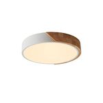 LuFun LED Ceiling Lights, 12 Inch White Modern Flush Mount Lighting Fixture,Round Shaped Wood Ceiling Lighting,30W,3000K Warm Light