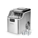 EUHOMY Countertop Ice Maker, 44.5Lbs/Day, Self-Cleaning Portable Ice Machine with Ice Scoop & Basket, 2 Ways to Add Water, 24 Ice Cubes Ready in 13 Mins, Compact for Home, Kitchen, Office, Bar