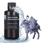 ELEGOO Water Washable 3D Printer Rapid Resin LCD UV-Curing Resin 405nm Photopolymer Resin for LCD 3D Printing 500Gram Ceramic Grey