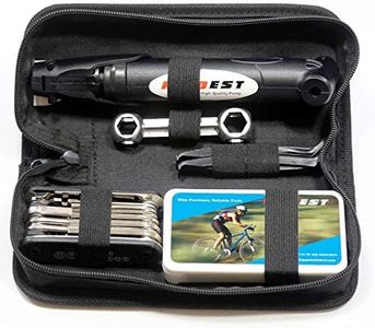 Bike Repair Bag, Bicycle Tire Pump, Tire Puncture Repair Kit, Bike Multi Tool Set, Maintain Bike Repair Tool Kit Portable Bike Bag. Safety Emergency All in One Bike Tool for Camping Travel