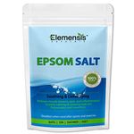 Elemensis Naturals Epsom Salt Granule(Magnesium Sulphate) For Bathing, Relaxing Foot and Pain Relief Therapeutic Spa Treatment & Refreshing Body, 1kg(Pack of 2, Each 500gm)