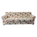 KRFOONN 3 Piece Stretch Sofa Couch Covers for 2 Cushion Couches Printed Sofa Loveseat Slipcover with 2 Separate Seat Cushion Covers Washable Sofa Slip Covers Furniture Protector (Loveseat, 01)