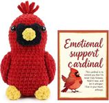 Vkeyinf Emotional Daily Support Cardinal, Memorial Crochet Cardinal Gifts, Emotional Uplifting Support Crochet Bird with I Am Always with You Card, Inspirational Birthday Gifts for Women