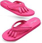 Pedicure Sandals with Built In Toe Separators for Women - Comfortable Spa Style Flip Flops for Home, Salon, Yoga & Gym Use - Ideal for Nail Drying & Foot Wellness (Fuchsia-M)