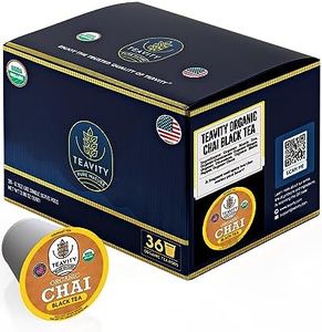 Organic Chai Black Tea Pods for Keurig Naturally Caffeinated by Teavity (36 Tea Pods)