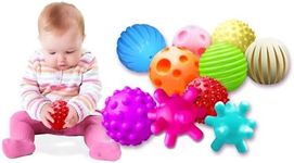 ROHSCE 10 Pack Sensory Balls for Babies Kids, 6 to 12 Months Baby Toy Ball Toddlers and Infant Small Massage Soft Textured Multi Ball Set…