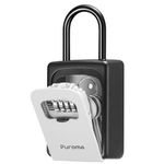 Puroma Key Lock Box For House Keys, Realtor's Waterproof Combination Lockbox Portable Resettable Wall Mounted & Hanging Key Safe Lock Box, Gray