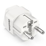 Destinio Europe Travel Adapter, India to Europe Plug Adapter - Pack of 1 – Germany, France Schuko Adapter, Type E/F European Plug Adapter for Laptops, Phones, Chargers – CE, ROHS – 10 Years Warranty