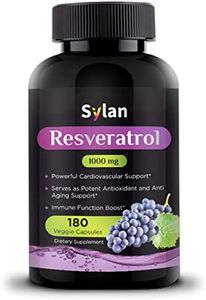 Sylan Resveratrol 1000mg 180 Capsules Antioxidant and Anti Aging Supplement Supports Heart Health Natural Weight Loss Joint Support Brain Function & Immune System Veggie Non-GMO Made in USA