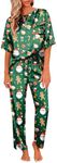 Ekouaer Green Christmas Pajama First Best Christmas Women Pajama Pants Set Merry Maternity Christmas Pajamas Green Pj Set