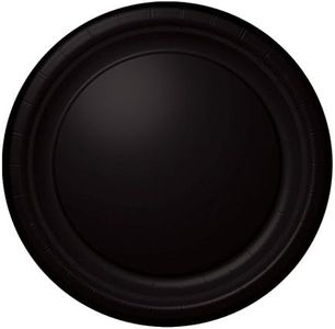 Amscan Round Paper Plates 20 Pieces, 17 cm Diameter, Jet Black