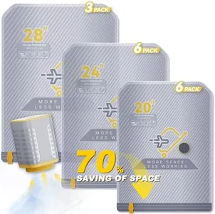 Rechargeable 15-Pack Travel Storage Bags Set with Wireless Pump - Portable Space Saver Bags, Fast 3-Second Vacuum, Type-C Charging, 3 Sizes (15-Pack)