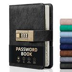 WEMATE Password Book with Lock, Password Book with Alphabetical Tabs 600+ Password Spaces, Password Logbook with Lock, Password Keeper for Computer 4.33 X 6.18 Inch Black