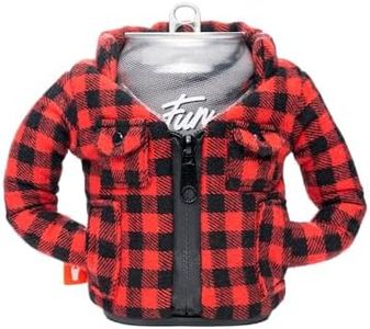 Puffin - The Lumberjack Flannel - Insulated 12 oz Can Cooler I Beer Bottle & Soda Can Insulator, Keep Drinks and Beverages Cold - Puffin Red