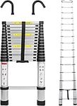 20.34 FT Telescoping Ladder Aluminum Telescopic Ladder with 2 Detachable Hooks and Non-Slip Feet,6.2m Collapsible Ladder Multi-Purpose Ladders for Home Use and Outdoor Working,330 Lb Capacity,EN131