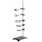 stonylab Lab Stand Set, Laboratory Stand Support Metalware Steel Support Stand with Rod (60 cm L), 4-Prong Burette Clamp, Retort Ring, Flask Clamp and Boss Head Clamp