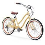 sixthreezero 630034 EVRYjourney Women's 26" 7-Speed Step-Through Hybrid Cruiser Bicycle, Cream, 17.5"/One Size