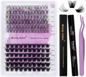 Lash Clusters Kit for Using at Home: Wendy, Ultra-light, DIY, Natural, Fluffy, Wispy, Waterproof, Anime, Manga, Cat Eye, FT250201, C4+ZW, 0.07, D Curl, 12-16mm
