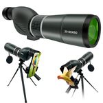 Spotting Scopes with 20-60x60mm, 39-19m/1000m Spotting Scopes with Tripod, FMC Lens, BAK4 Angled Eyepiece, Fogproof Scope with Phone Adapter, Carry Bag, Bird Watching Wildlife Scenery (Green)