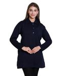 Women's Woolen Long Coat Cardigan Sweater for Winter Wear with Side Pockets (in, Alpha, 2XL, Regular, Navy)